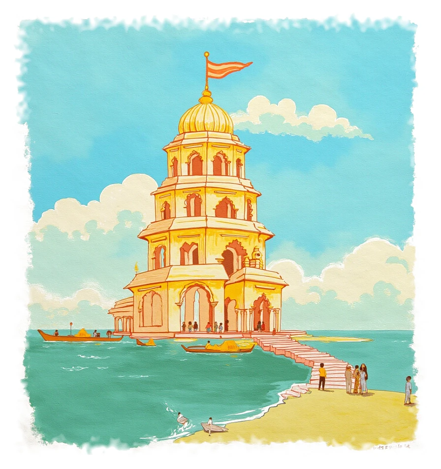 Dwarkadhish, Dwarka — Temple World illustration