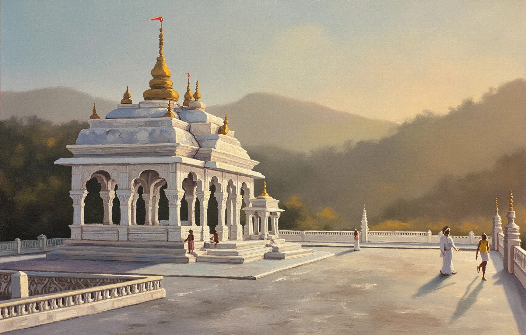 Ambaji Temple, painted in gouache