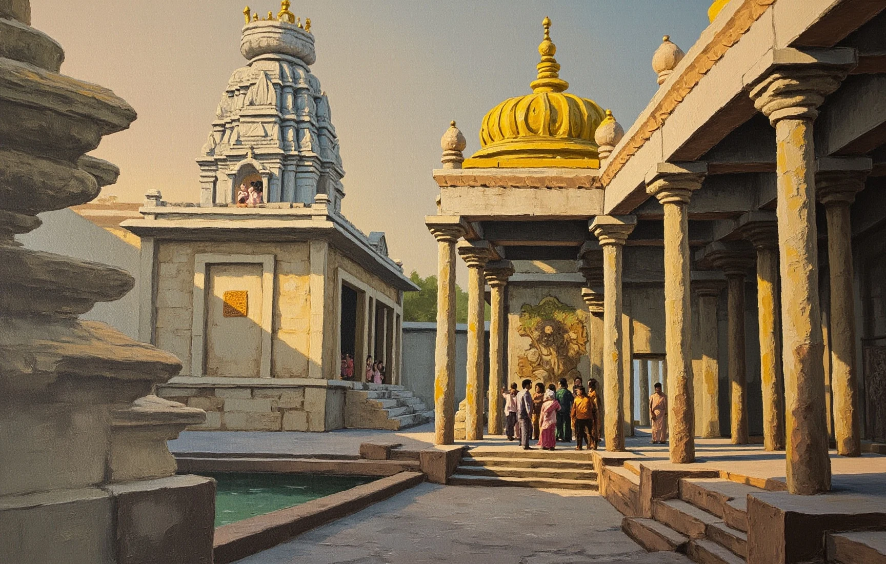 Thillai Nataraja Temple (Chidambaram), painted in gouache