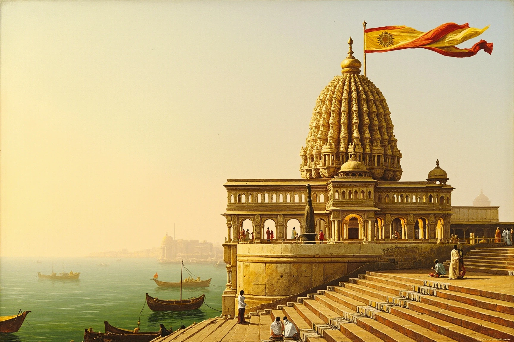 Dwarkadhish Temple, painted in gouache
