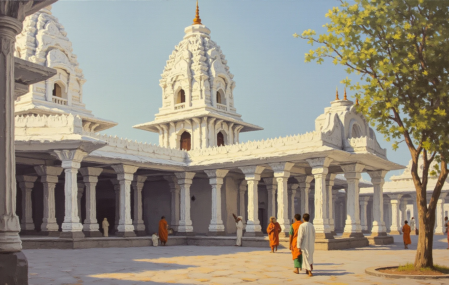 ISKCON Sri Krishna-Balaram Mandir, painted in gouache