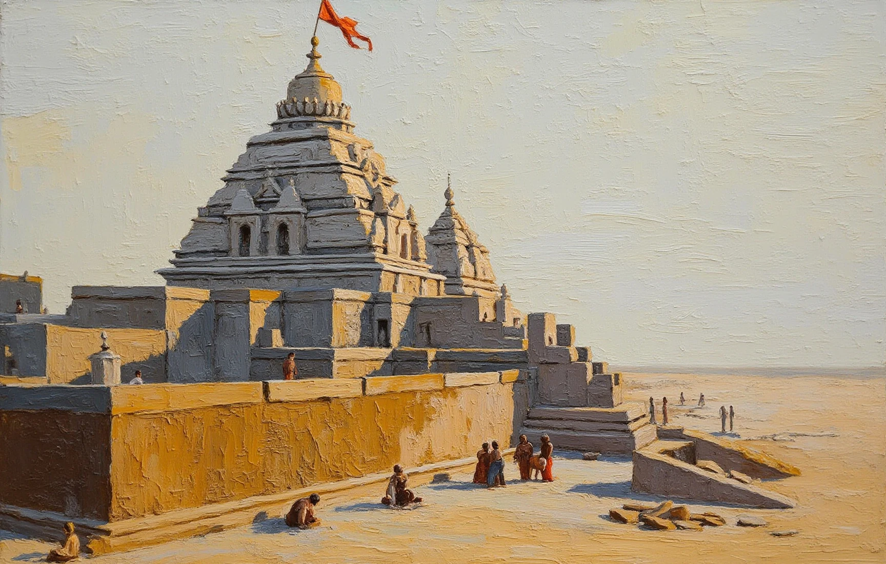 Jagannath Temple, painted in gouache