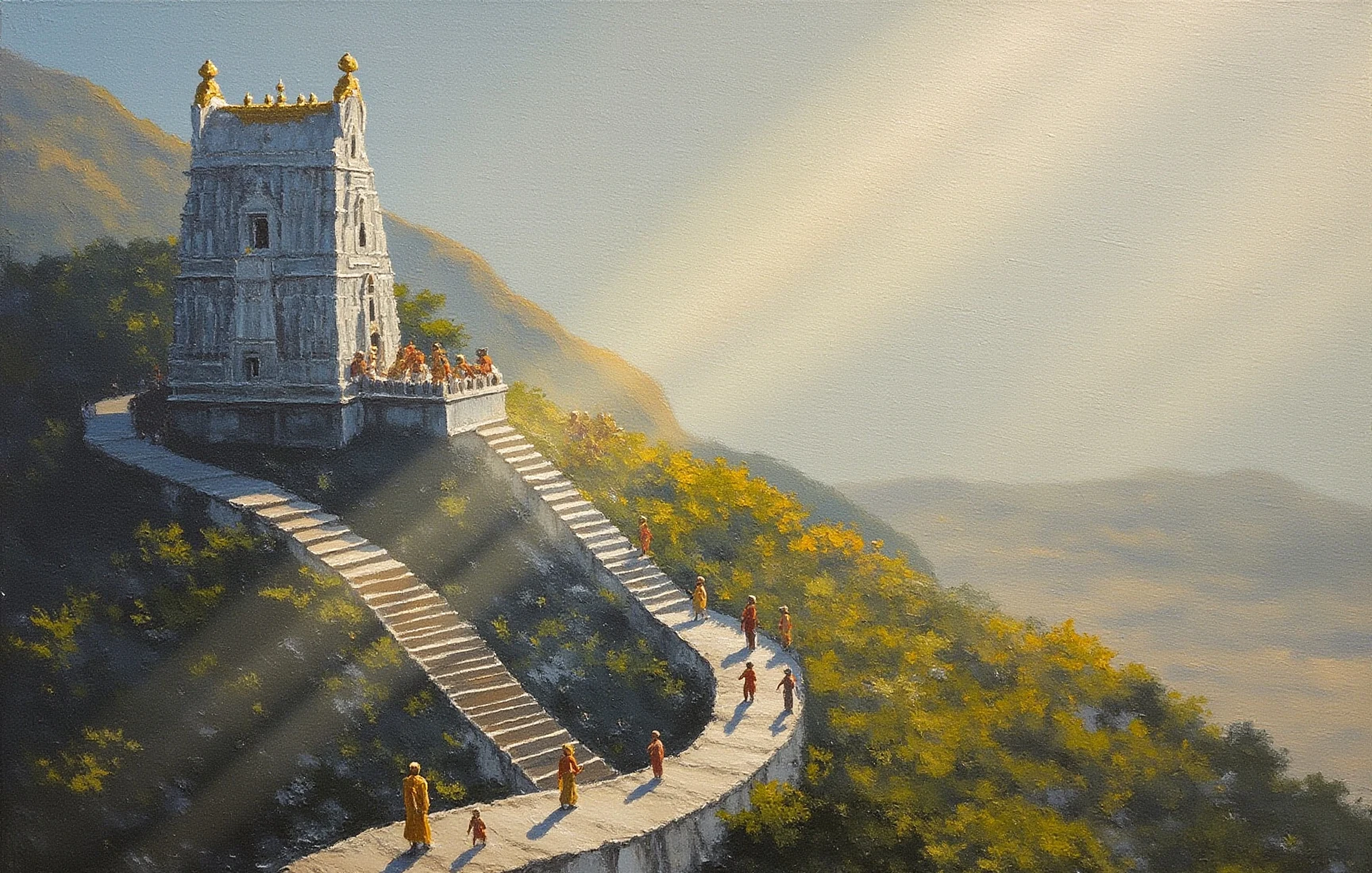 Sri Kanaka Durga Temple, painted in gouache
