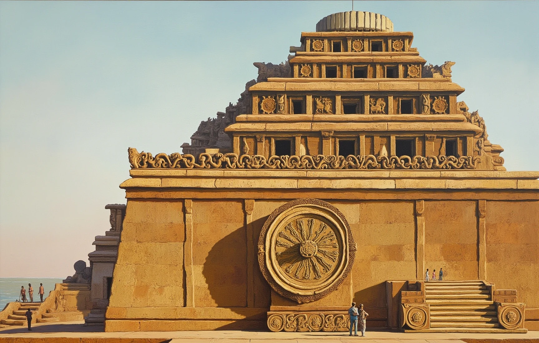 Konark Sun Temple, painted in gouache