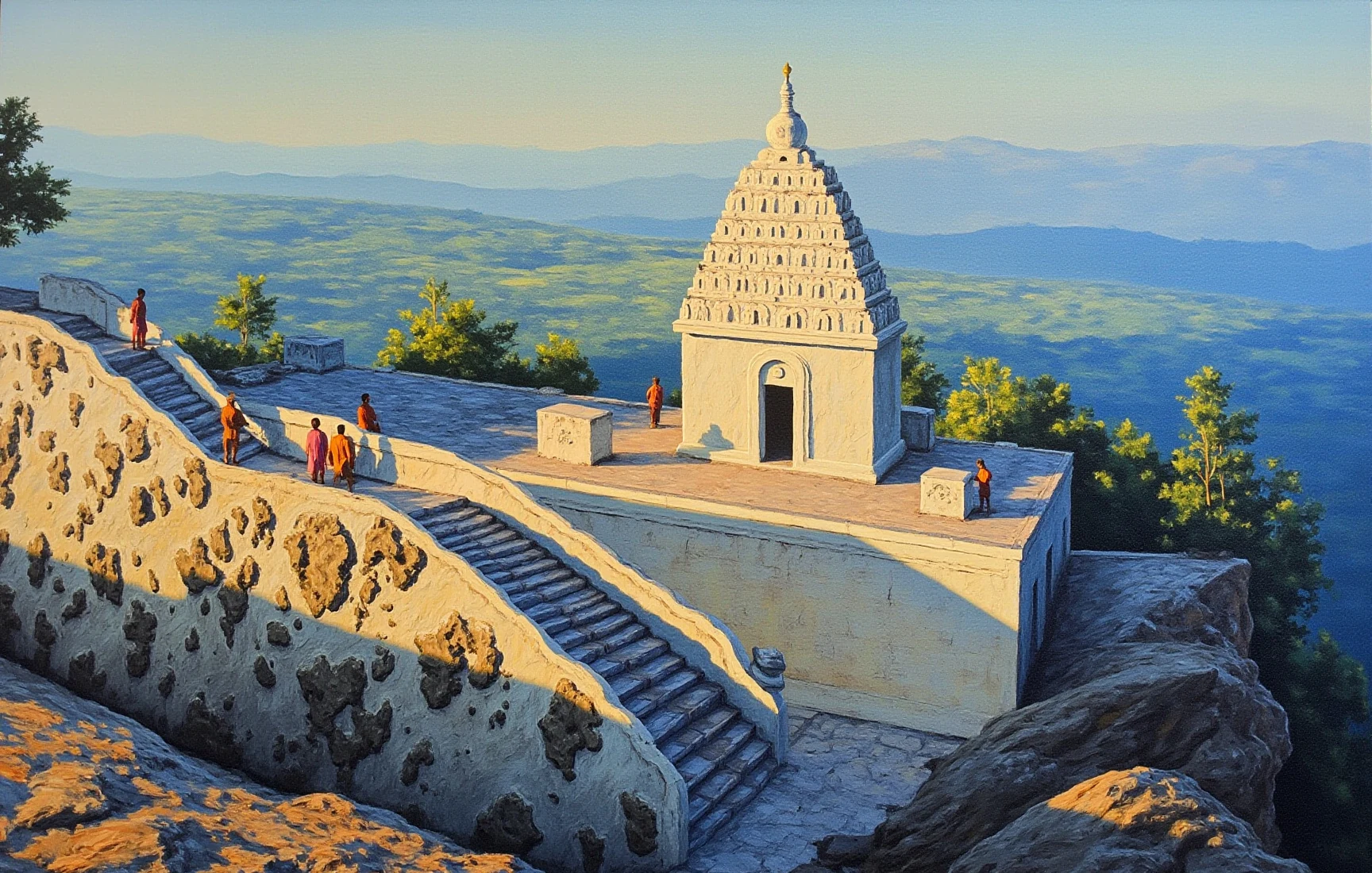 Palani Murugan Temple, painted in gouache