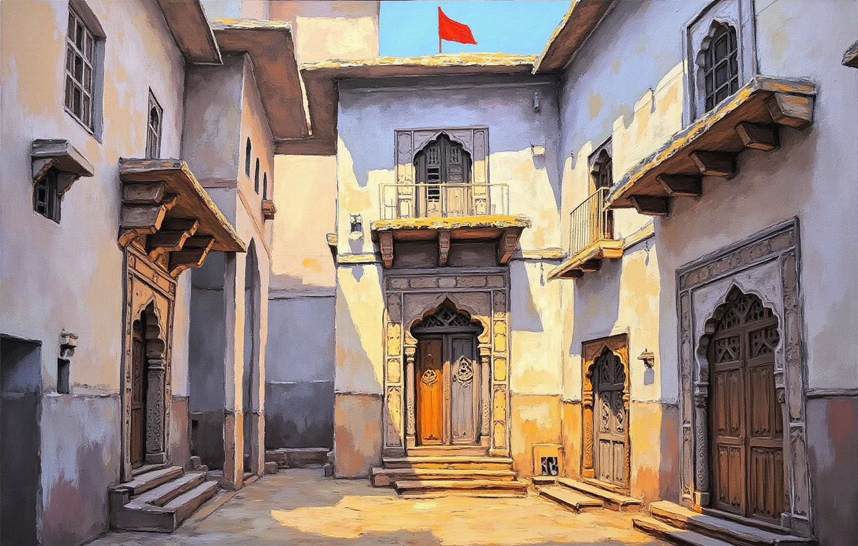 Nathdwara Shrinathji Temple, painted in gouache
