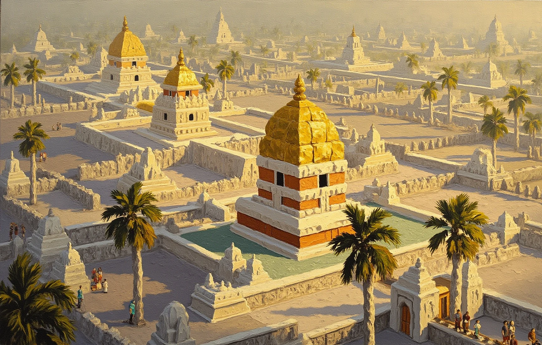 Sri Ranganathaswamy Temple, painted in gouache