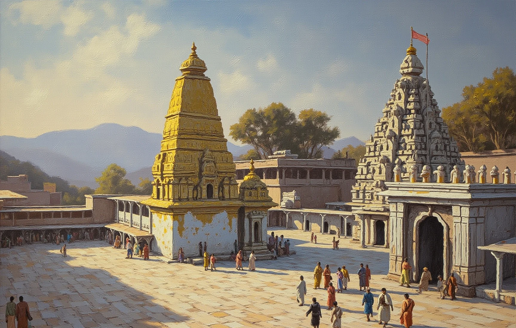 Tirupati Balaji Temple, painted in gouache