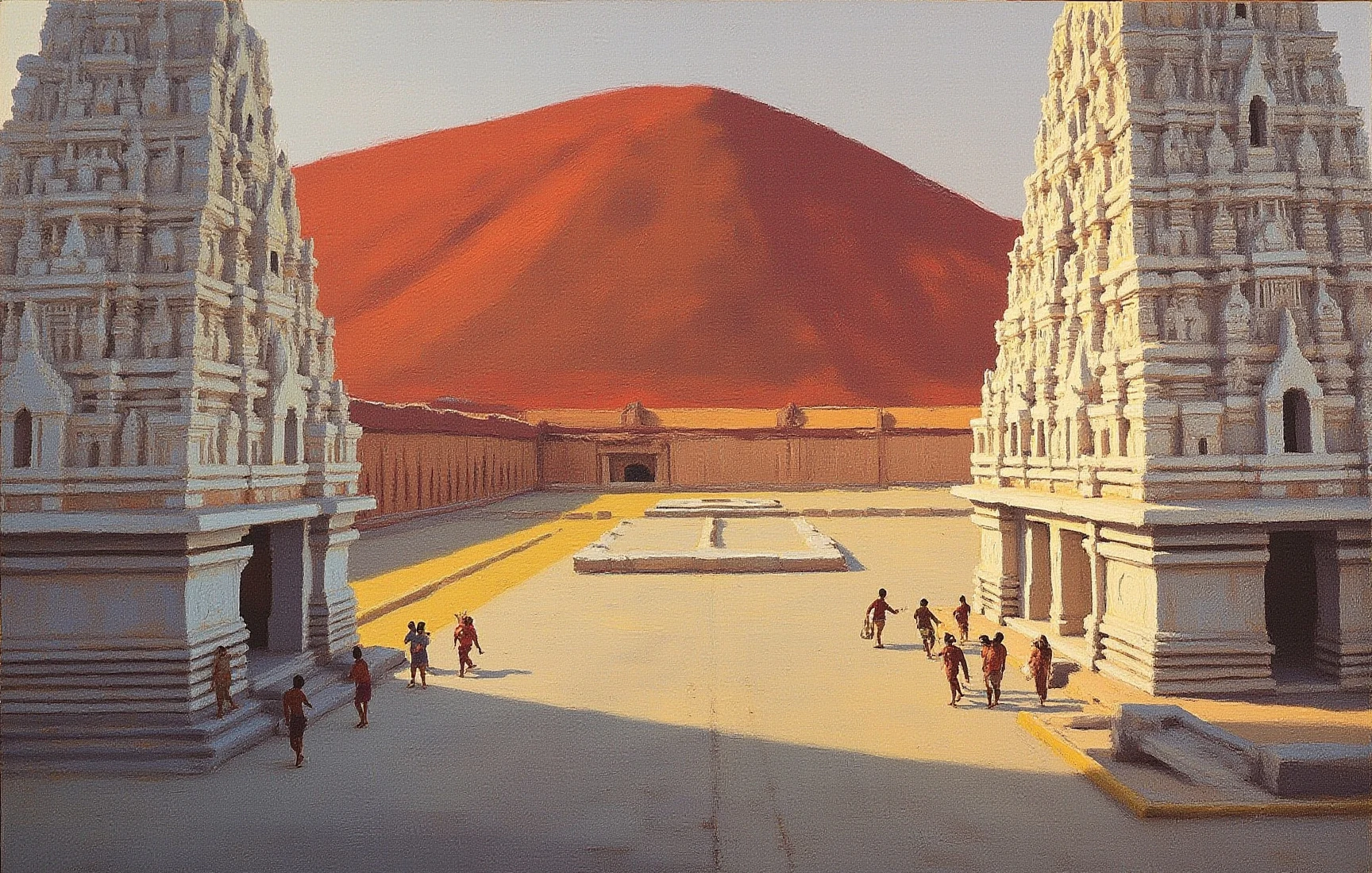 Arunachaleswarar Temple (Tiruvannamalai), painted in gouache