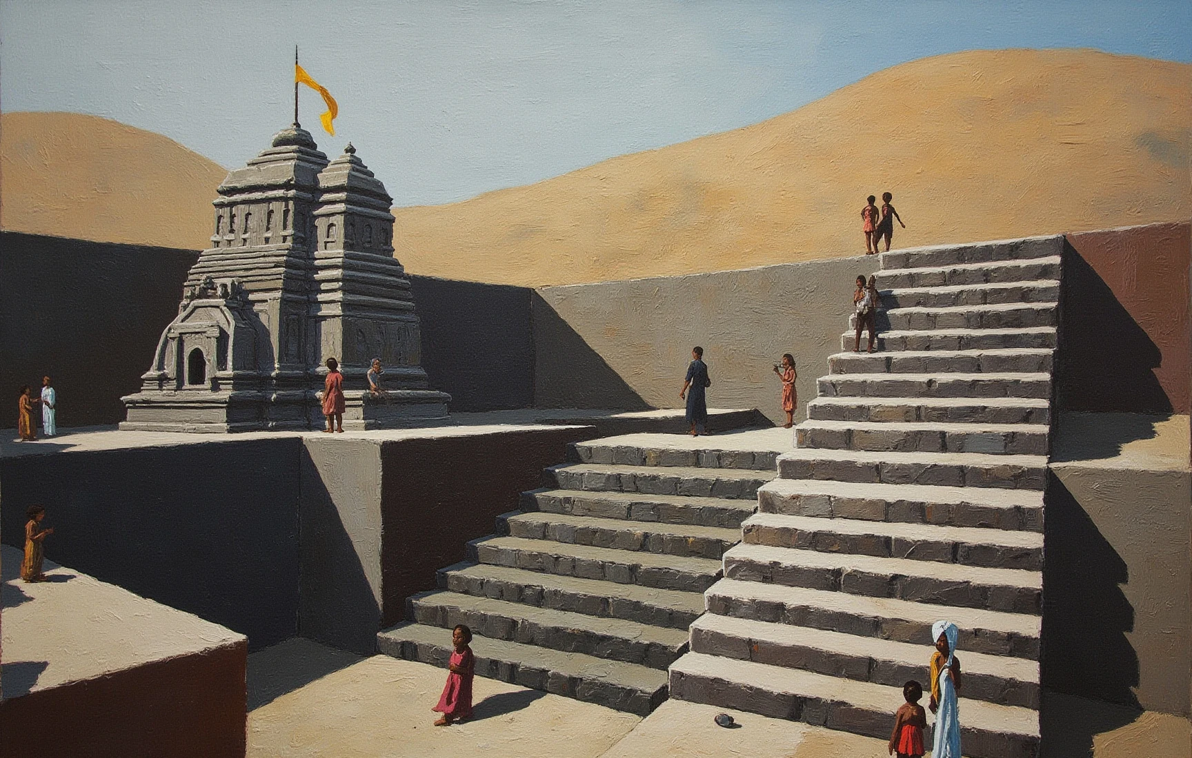 Tulja Bhavani Temple, painted in gouache